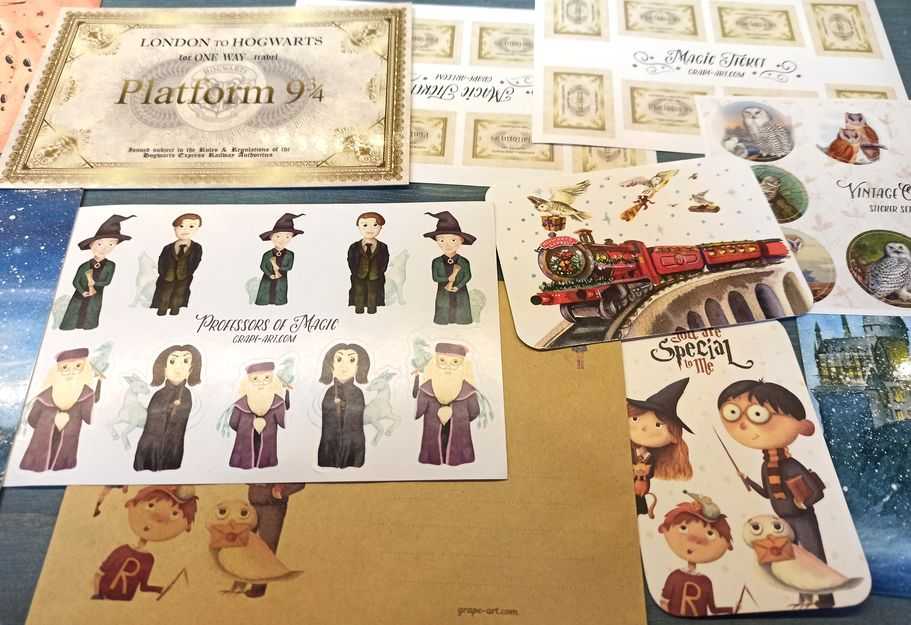 Открытки, наклейки, конверты с героями фильмов о Гарри Поттере